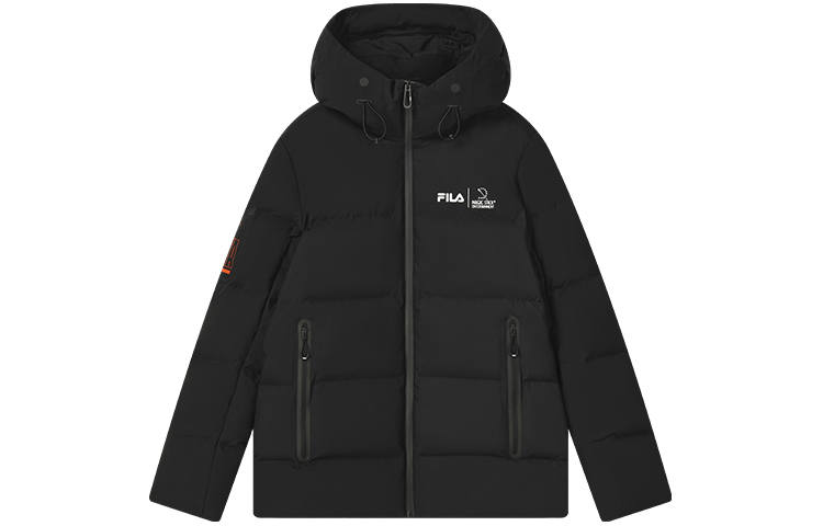 FILA Down Jackets Men's Jet Black Hooded Moderate Other