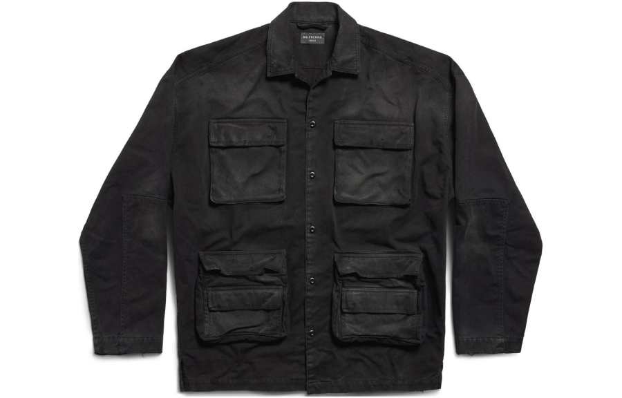 Balenciaga FW24 Denim Jacket Loose Fit Unisex Black