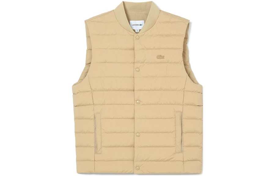 LACOSTE LACOSTE Vests Men's Khaki V Neck Moderate Other
