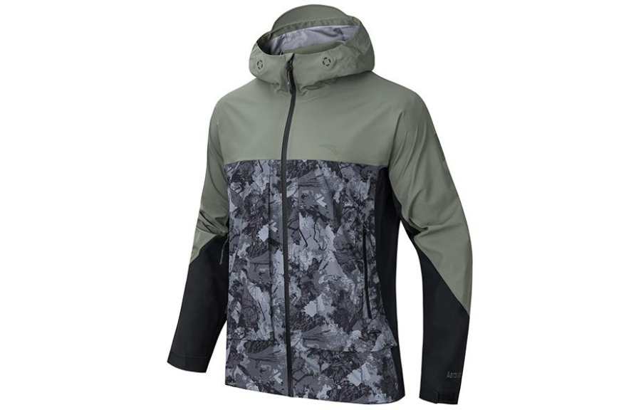 Anta x National Geographic Windproof And Water Repellent Windbreaker Jacket Men's Murky Olive Green/All Over Print