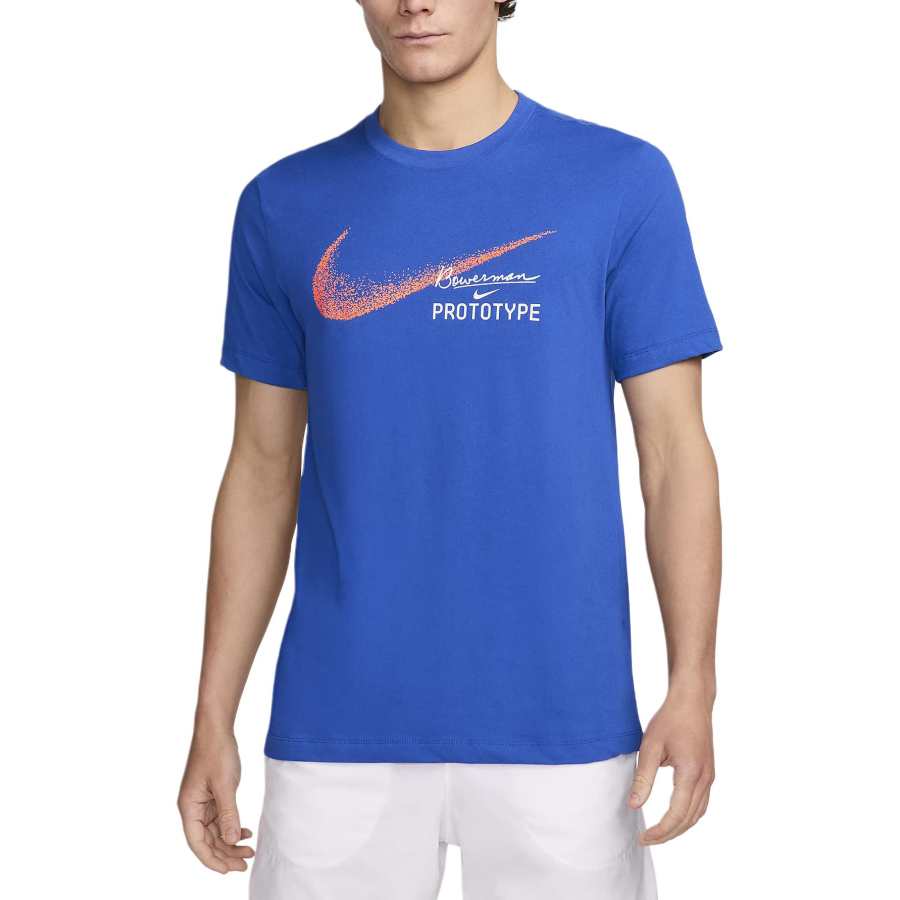 Nike Nike T Shirts Men's Royal Blue Crew Neck Moderate Straight Fit