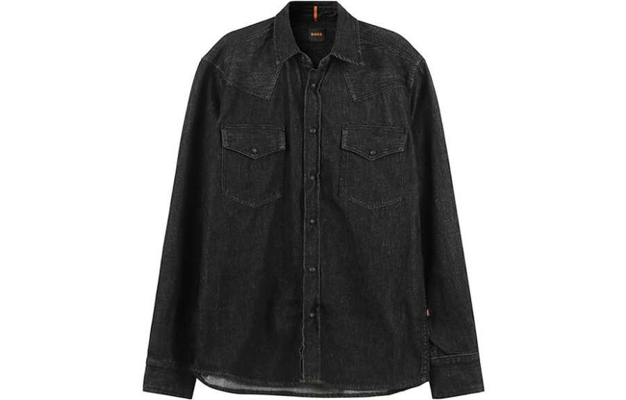 HUGO BOSS 【Zoomed ImageryPrevious Season】flap-pocket denim shirt