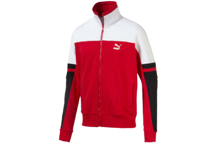PUMA Sports Life Collection Jackets Men's Red White Stand Collar Moderate Other