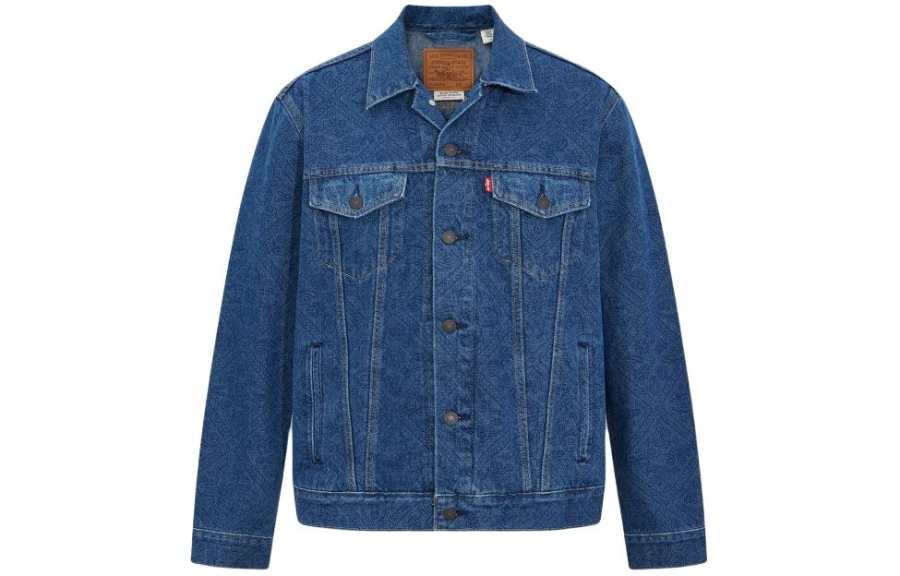 Levis Levis Denim Jackets Men's Blue Lapel Moderate Straight Fit