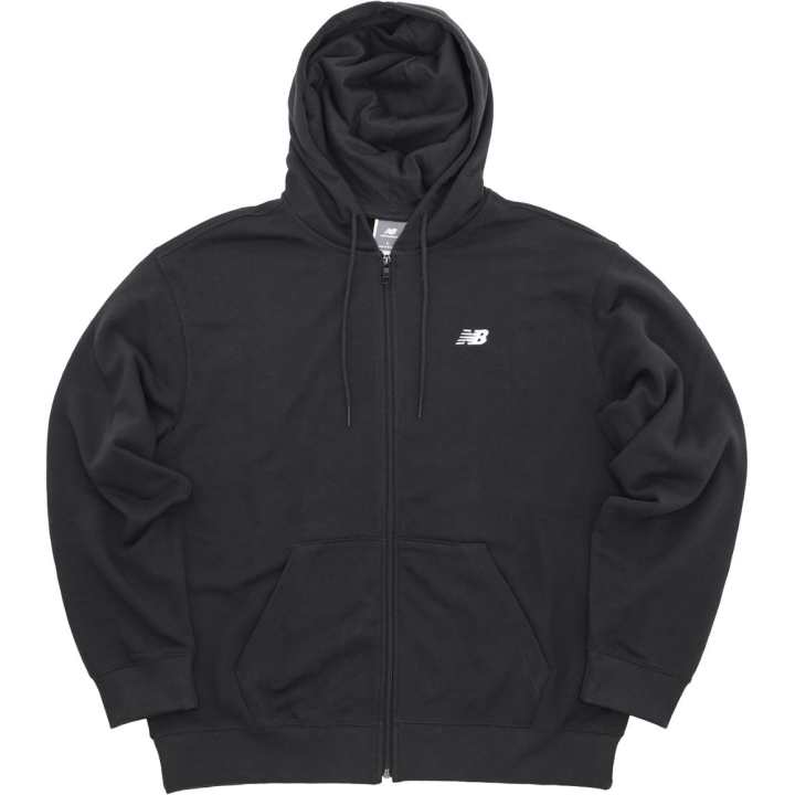 New Balance New Balance Logo Printed Zipped Drawstring Hoodie