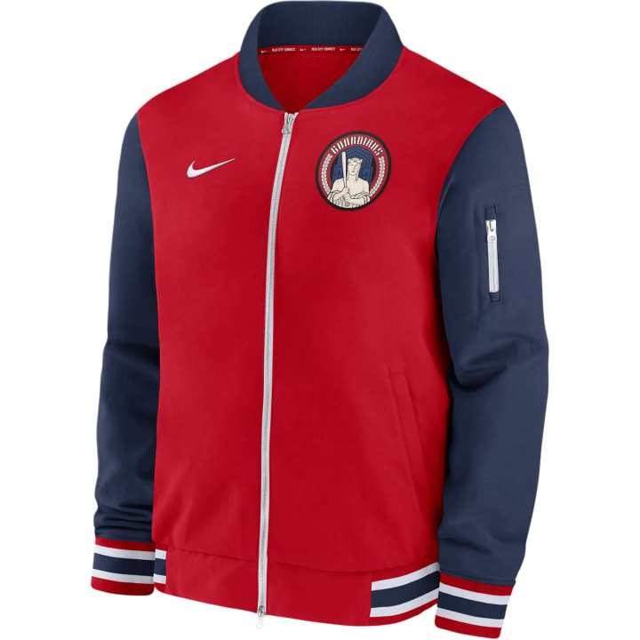 Nike Nike Cleveland Guardians Authentic Collection City Connect Game Time Men's Nike Mlb Full-Zip Bomber Jacket