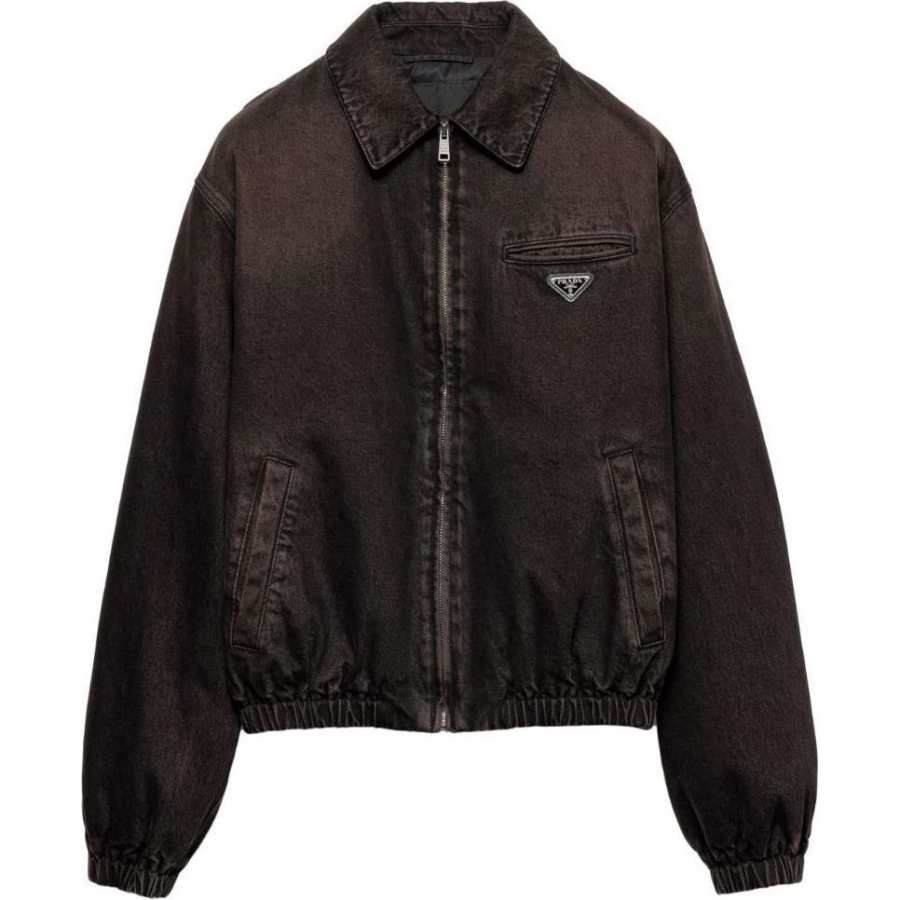 PRADA PRADA SS24 Denim Jacket Men's Dark Brown