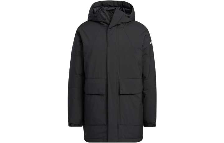 Adidas Adidas Down Jackets Men's Black Hooded Thickened Parka Down Jacket