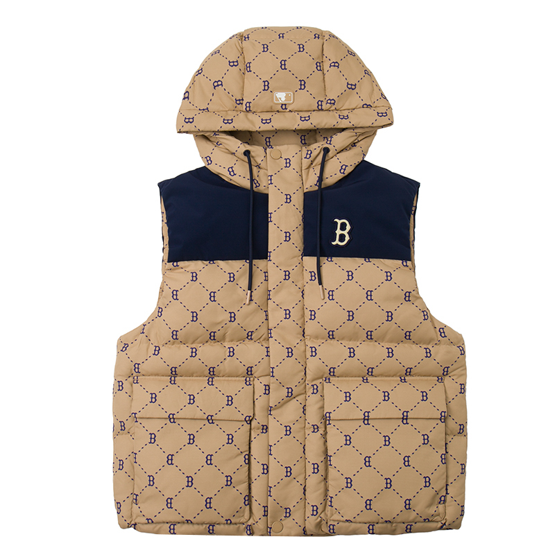 MLB DIA MONOGRAM JQD BLOCK HOOD HEAVY DOWN VEST Vest Unisex Apricot