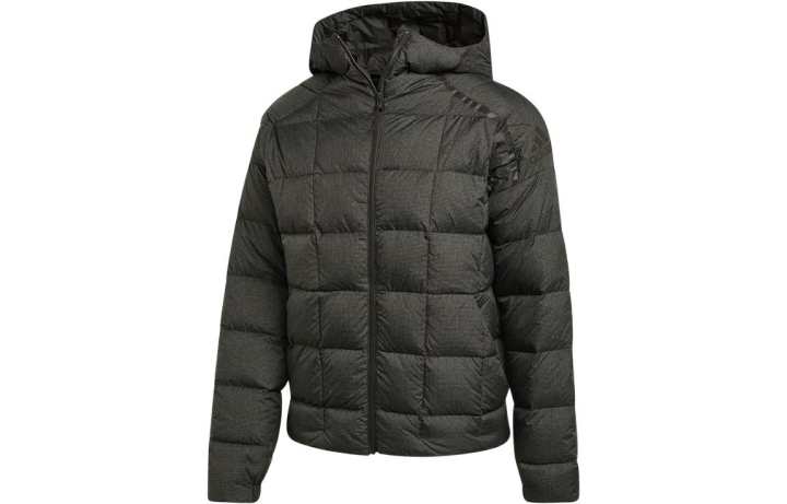Adidas Adidas Down Jackets Men's Green Hooded Moderate Down Jacket