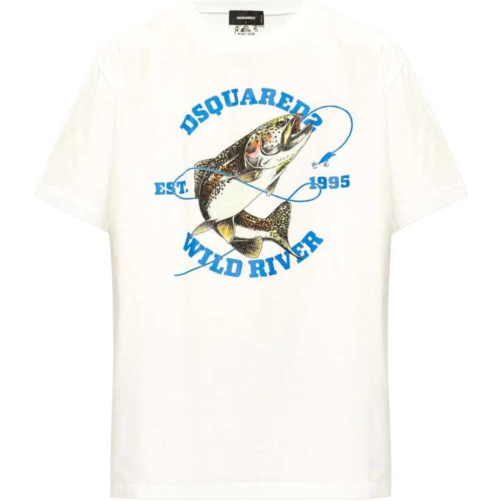 DSQUARED 2 DSQUARED 2 Fish Printed Crewneck T Shirt