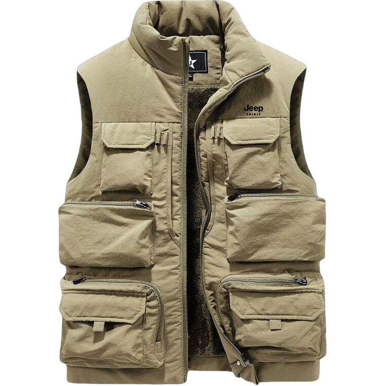 JEEP SPIRIT Vests Men's Stand Collar Moderate Fishing