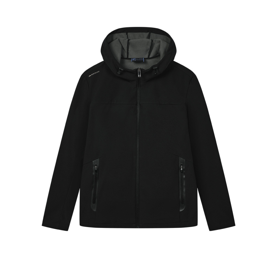 FILA BLUE Fashion Fleece Lined Thermal Hooded Woven Jackets & Coats Men's Black
