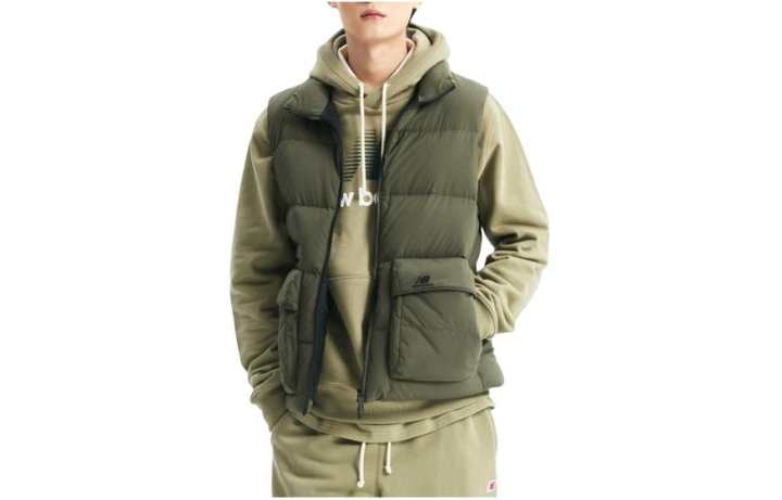 New Balance New Balance Vests Men's Green Stand Collar Moderate Other