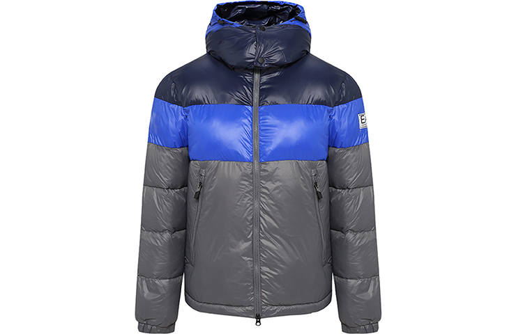EMPORIO ARMANI EA7 Puffer Jacket Men's Gray & Blue