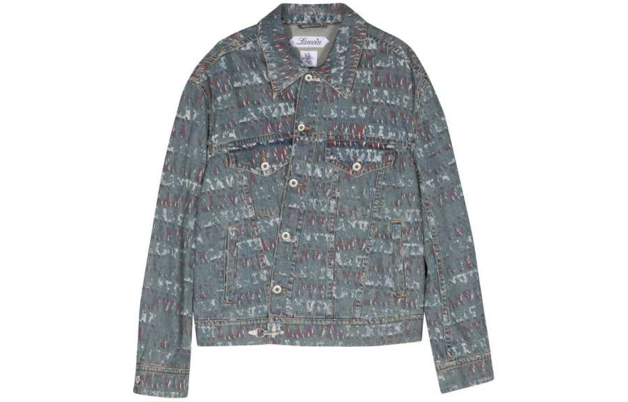 Lanvin Lanvin All-Over Logo Printed Denim Jacket