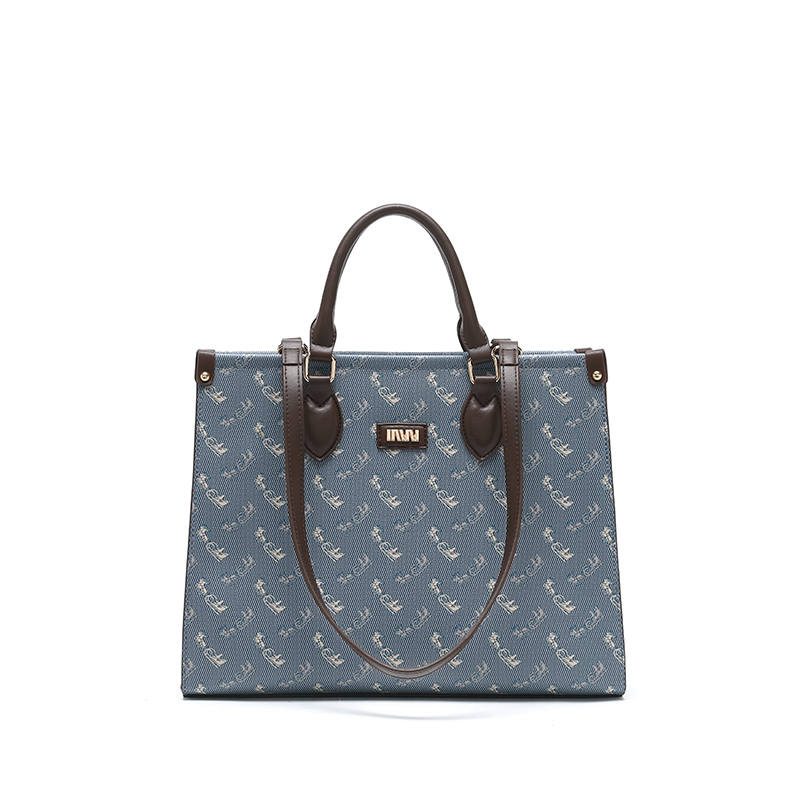 SEPTWOLVES PVC & PU Tote One Shoulder Handbag Regular Women's Blue