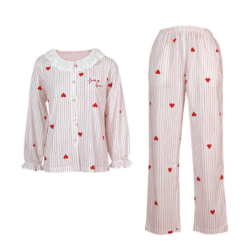 FENTENG FENTENG Pajama Set Women's Red Stripes