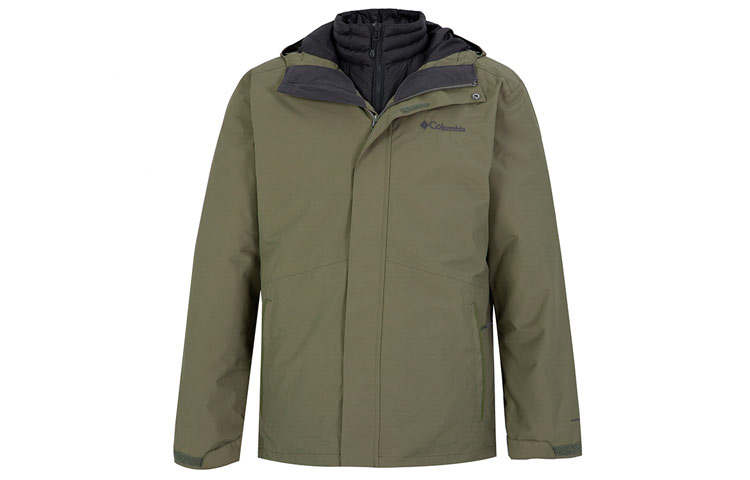 Columbia Down Jackets Men's Army Green Hooded Moderate Other