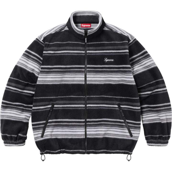 Supreme Supreme Stripe Zip Up Fleece Jacket