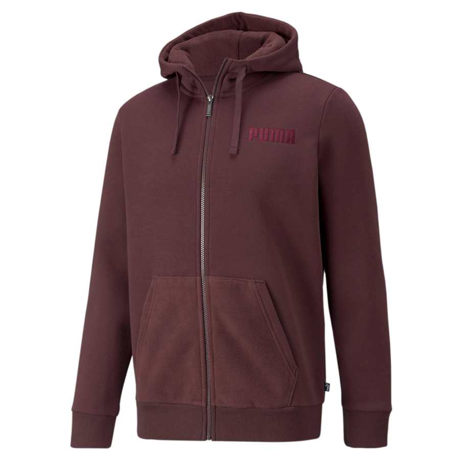 PUMA Sweatshirts Men's Red Hooded Moderate Cardigan