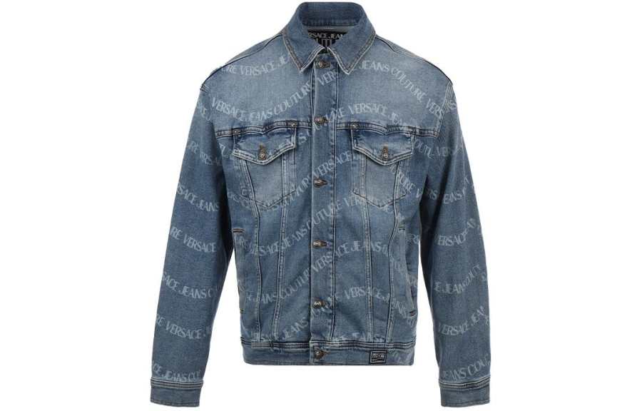VERSACE JEANS COUTURE VERSACE JEANS COUTURE Logowave Buttoned Denim Jacket