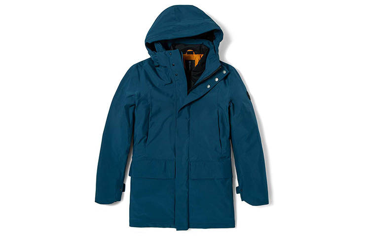 Timberland Timberland Solid Color Detachable Hood Puffer Jacket Men's Medium Blue