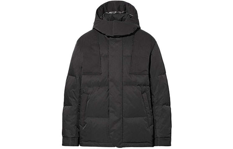 UNIQLO Down Jackets Men's Black Hooded Moderate Other