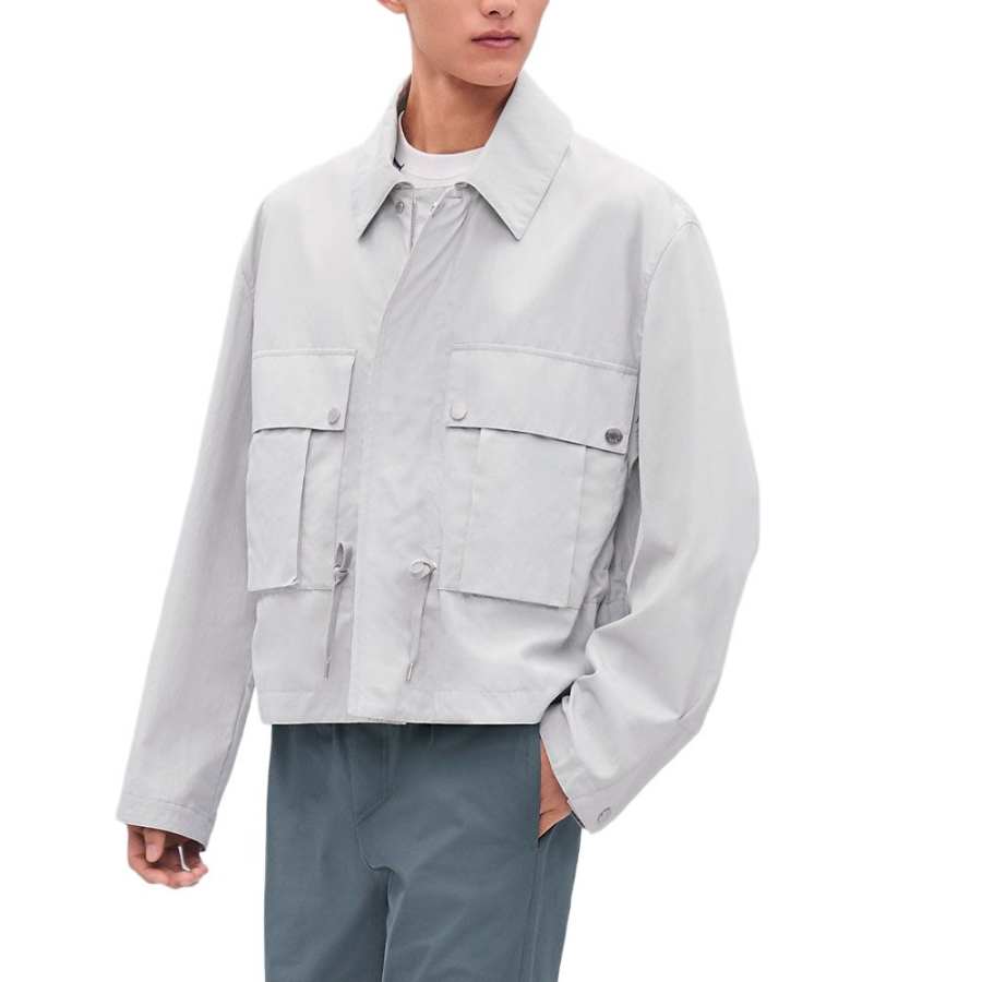 HERMES HERMES Jackets & Coats Men's Gray White