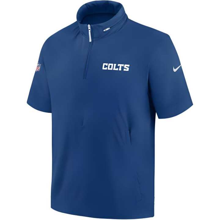 Nike Nike Indianapolis Colts Sideline Coach Men's Nike Nfl 1/2 Zip Short Sleeve Hooded Jacket