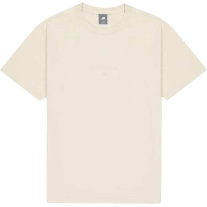 New Balance New Balance T Shirts Men's Ecru Crew Neck Moderate