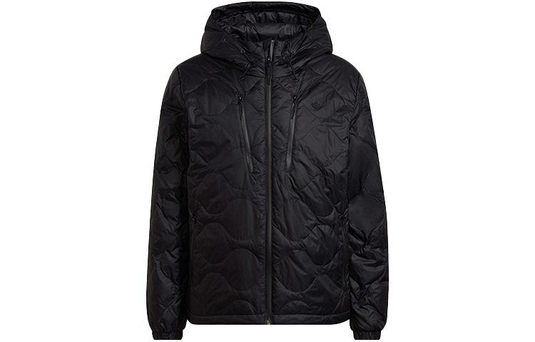 Adidas Originals Down Quilted Puffer Down Jackets Men's Black Hooded Moderate Other