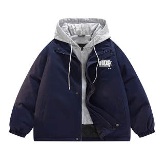 FIDO DIDO Puffer Jackets Unisex Hooded Moderate Mock Two Piece Puffer Jacket