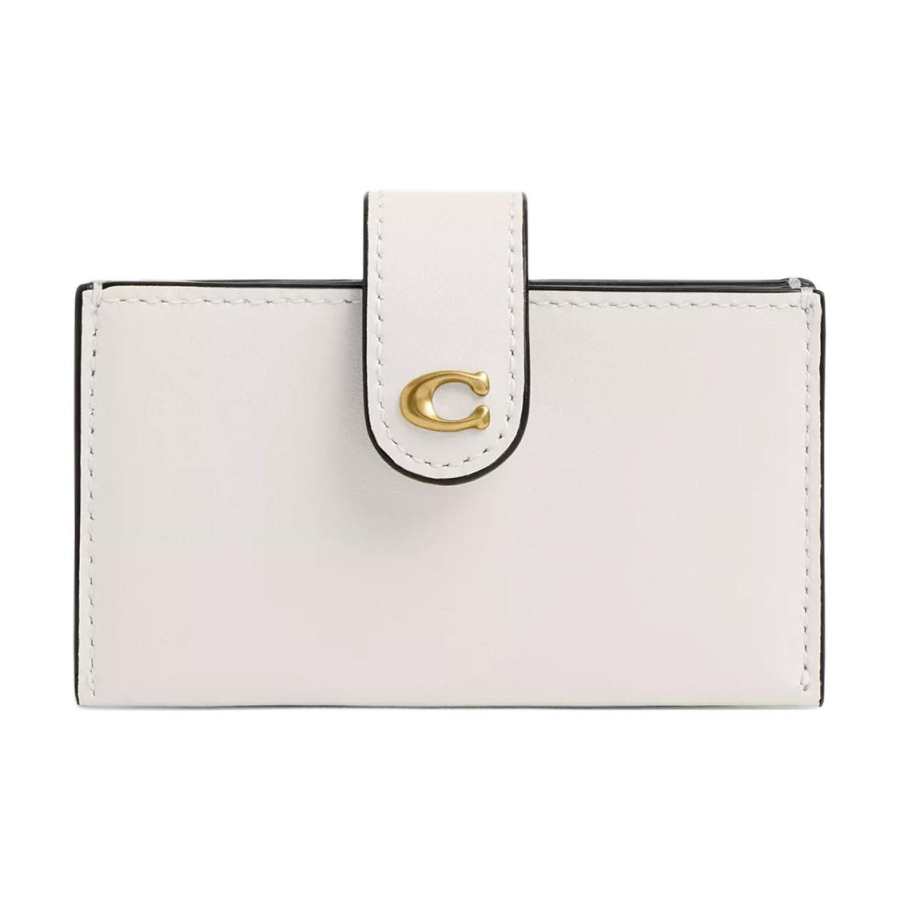 COACH Essential Calfskin Card Holder Regular Women's Chalk White