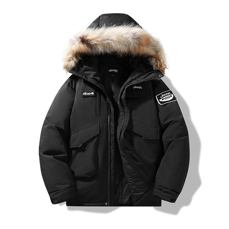 Jeep Down Jackets Unisex Hooded Thickened Down Coat