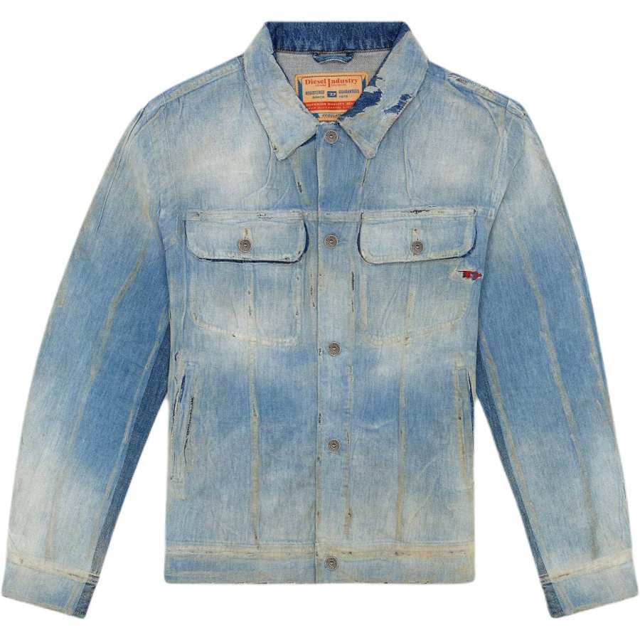 DIESEL DIESEL D Barcy S3 Distressed Denim Trucker Jacket