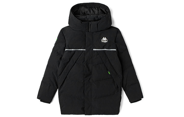 Kappa Kappa Solid Color Hooded Down Jacket Men's Black