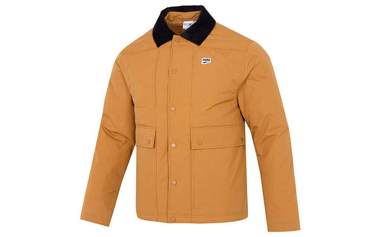 PUMA PUMA Downtown Down Jackets Men's Yellow Lapel Moderate Down Shirt Jacket