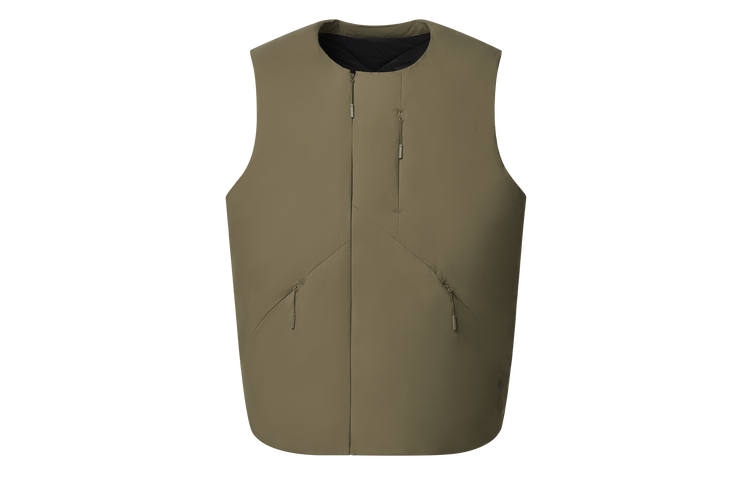 DESCENTE Dualis Down Vests Men's KK KHAKI Crew Neck Moderate Other