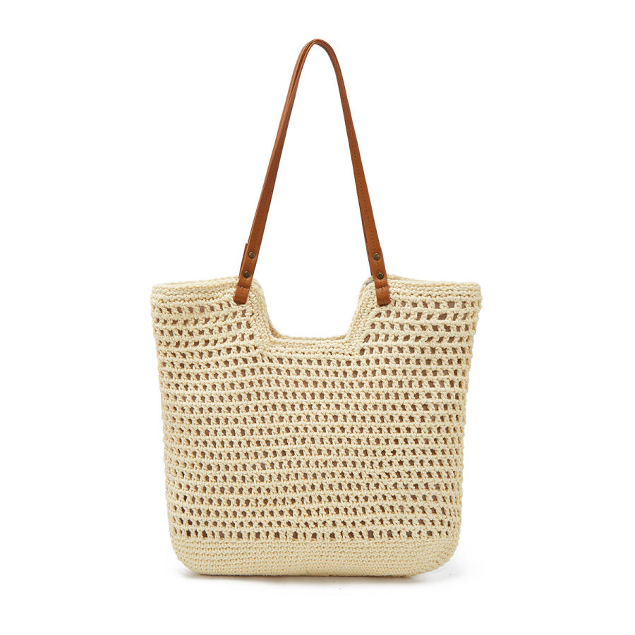 LAORENTOU Fabric Shoulder Bag Women's White/Apricot