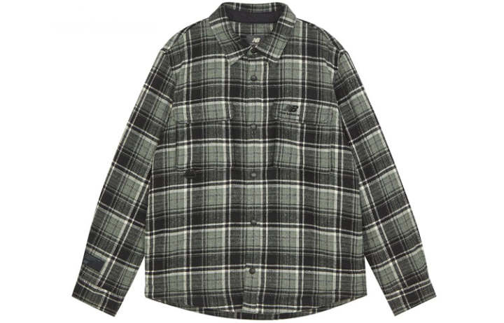 New Balance New Balance Puffer Jackets Unisex Gray Green Lapel Moderate