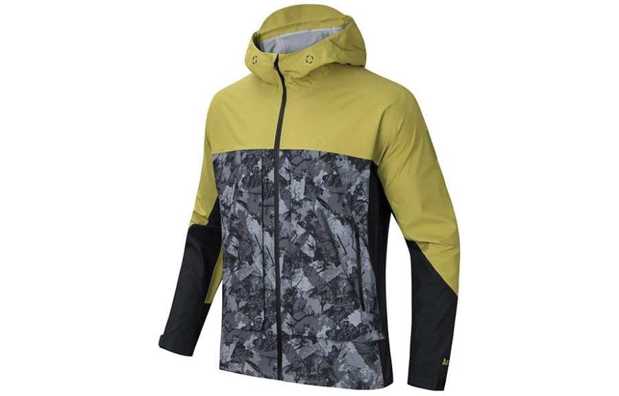 ANTA Outdoor Collection Windbreaker Jackets Men's New Grain Green/All Over Print Hooded Moderate