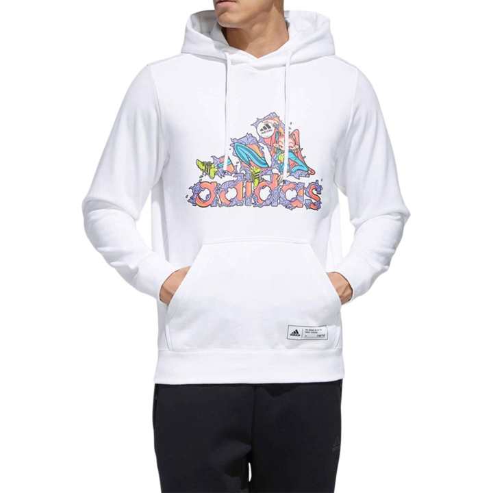 Adidas Adidas Sweatshirts Men's White Hooded Moderate
