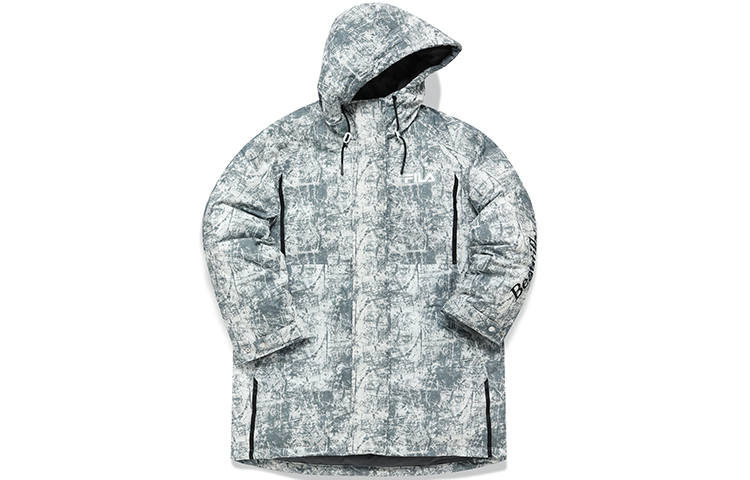 FILA FUSION TOKYO STUDIO Down Jackets Men's PEAK Printing And AI Hooded Moderate Other