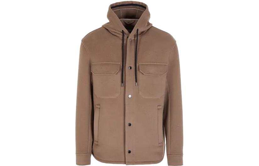 EMPORIO ARMANI 【Best of: PromotionsPrevious Season】hooded virgin wool shirt jacket
