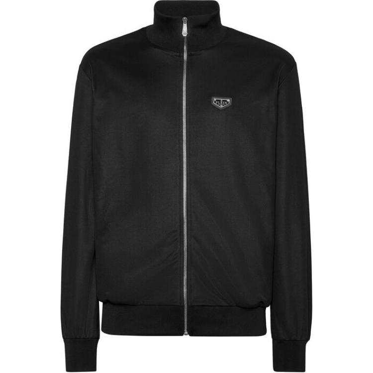PHILIPP PLEIN Philipp Plein logo patch zipped jacket