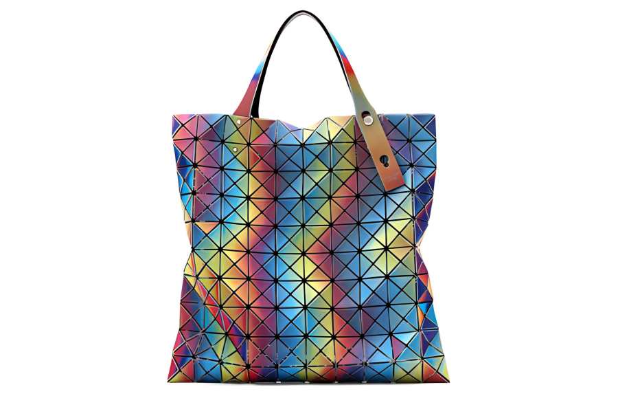 ISSEY MIYAKE Prism Polyvinyl Chloride Based Polyester Tote Bag, Shopping Bag, Handbag, Shoulder Bag Women's Rainbow