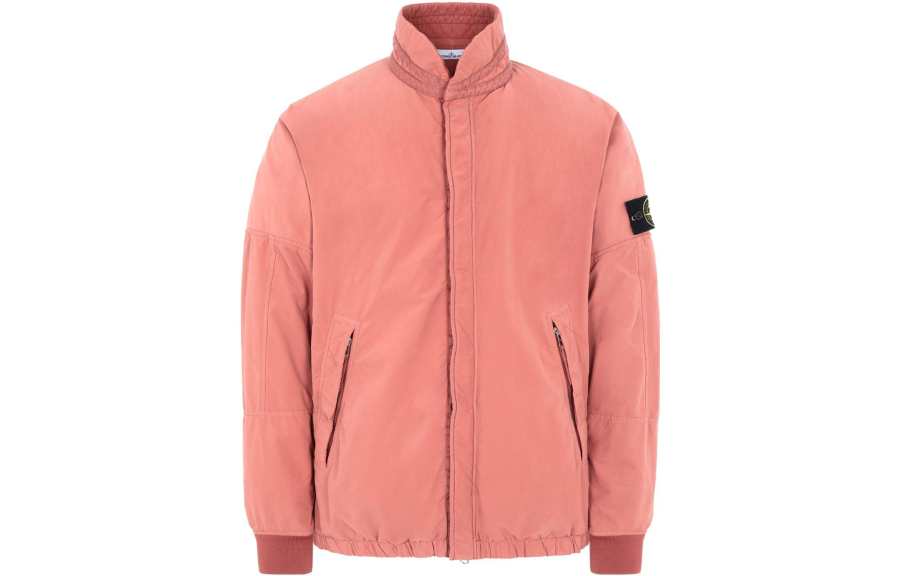 STONE ISLAND Jackets Men's Pink Stand Collar Moderate Straight Fit
