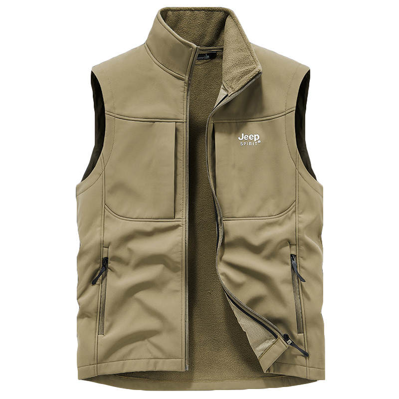 JEEP SPIRIT Vests Men's Stand Collar Moderate Workwear