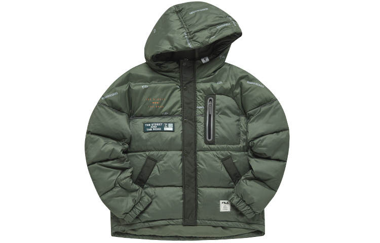 FILA MIHARA YASUHIRO Collaboration Collection Down Jacket Men's Earth Olive Green
